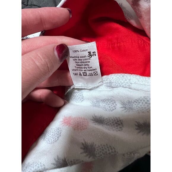 J. Crew Adorable Pineapple Shorts White Red and Blue Size 00 XXS - Picture 8 of 9